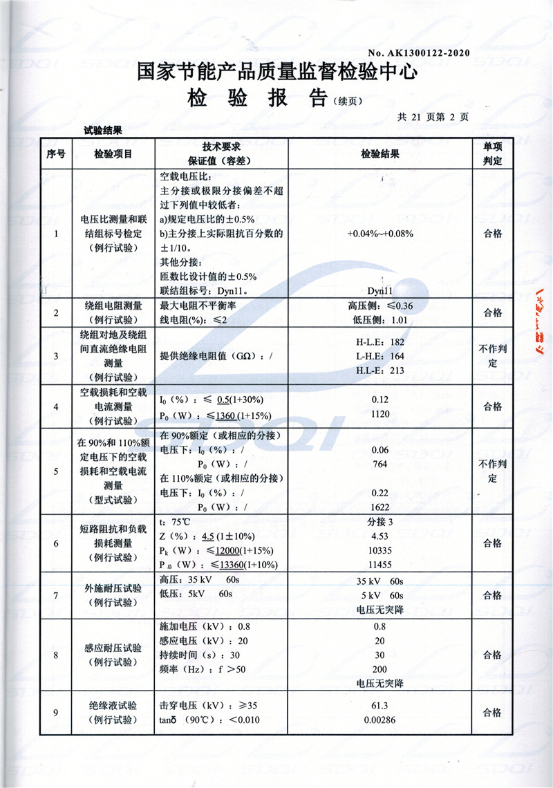 高低压试验报告-S11-1250永清永清永清油浸式变压器-2.jpg